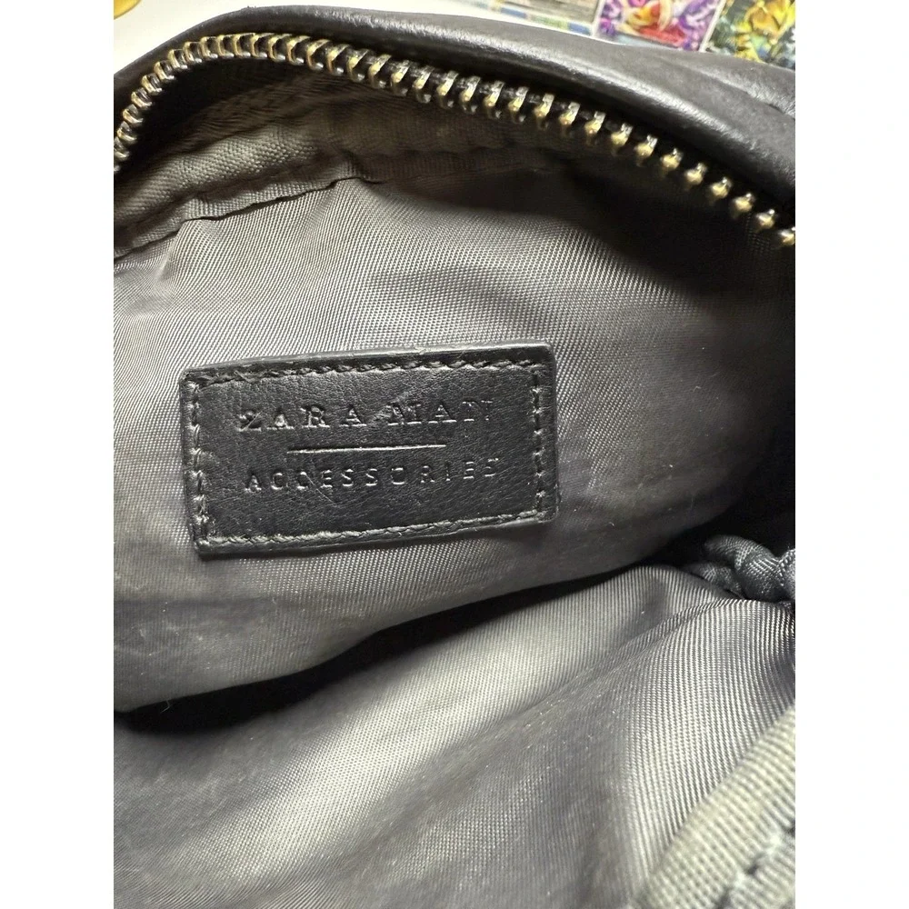 Zara Man Black Crossbody Messenger Bag 7x8